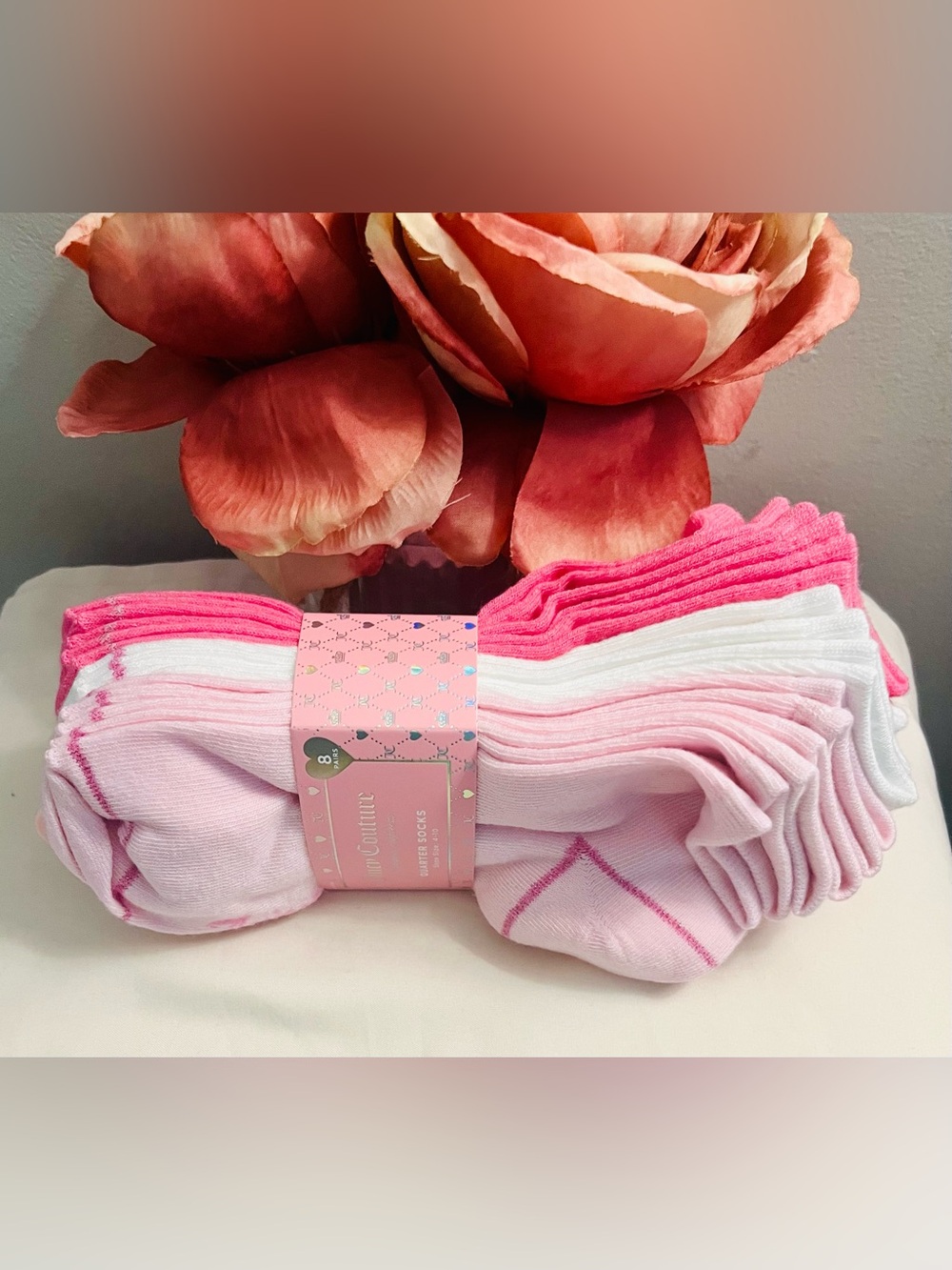 Juicy Couture NWT 8-Pairs of Pink Socks and Chase Wonder Pink Stationary Set. - Picture 4 of 4